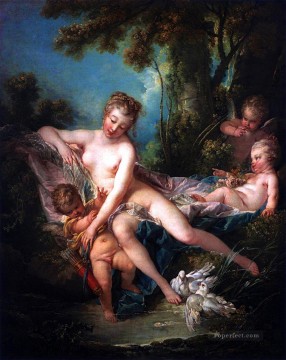 the bath of psyche Painting - The Bath of Venus Francois Boucher Classic nude